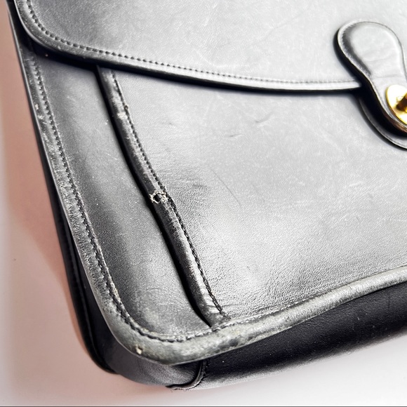 Vintage Black Coach Leather Briefcase Satchel Laptop Case - Picture 8 of 14